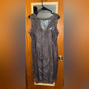 Simply Liliana Dark Silver Lace Cocktail/Semi Formal
Dress size 10
